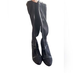 GoMax PROM NIGHT Faux Suede Knee‑High Boots – Black Size 7.5 Y2K